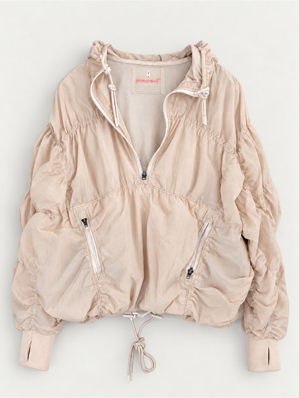 NWT FP Movement by Free People Happy Camper Pullover in Bleached Clay
